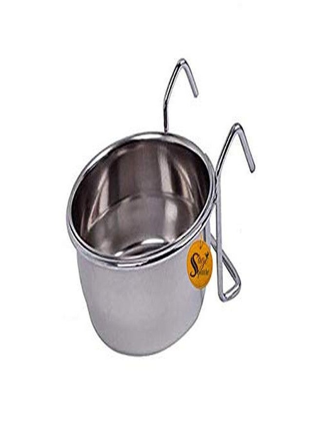 سايج سكوير وعاء طعام وبذور وماء للطيور من الفولاذ المقاوم للصدأ من سيج سكوير، مزود بمشبك تثبيت (250 مل) (مجموعة من قطعة واحدة) - Image 1